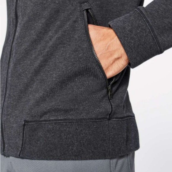 Lululemon Hooded ZIP UP 'Cross Cut Hoodie' Heathered Black SMALL - NEW! - Picture 3 of 16
